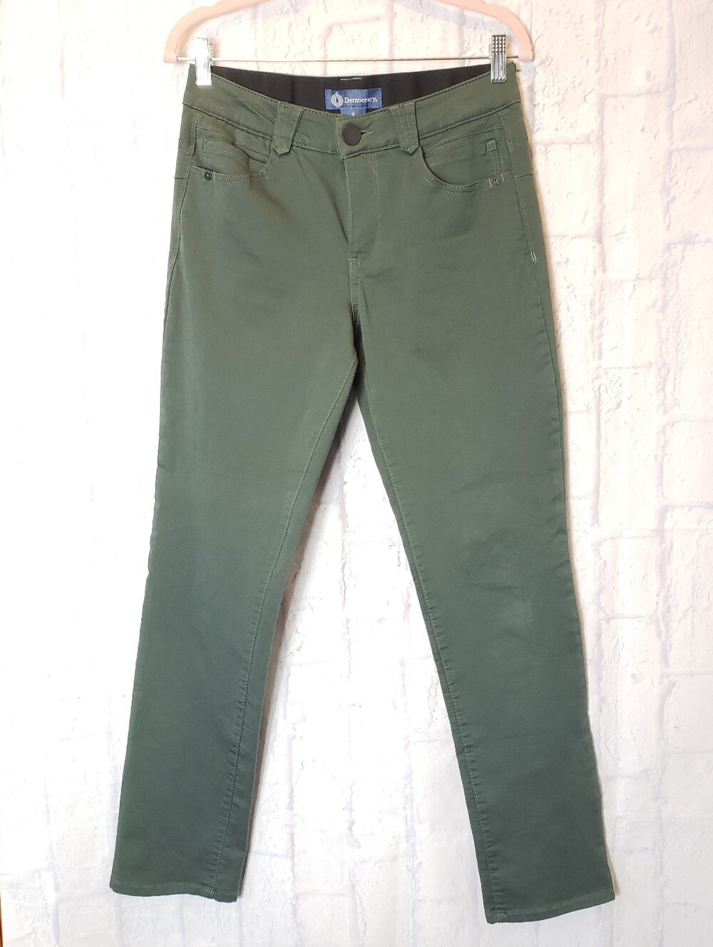 DEMOCRACY AB Solution Pine Green Straight Leg Pants 8